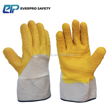 Factory Price Jersey Shell Latex Wave Crinkle Rubber Dipped Latex Gloves